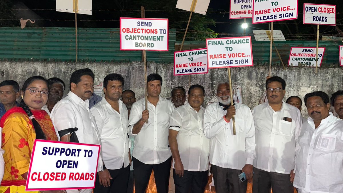 MarriRajasekar's tweet photo. We demand to open all the illegally closed roads in the Secunderabad Cantonment Area by the board immediately.
#openallclosedroads https://t.co/ET8e4eYrml