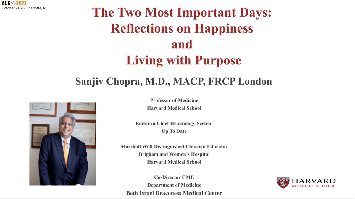 AmyOxentenkoMD's tweet photo. โMeaningful experiences surpass the happiness from acquisition of expensive possessions.โ
The start of the #DavidSunLecture at #ACG2022 by @sanjiv_chopra.
Excited to hear the pearls!
@AmCollegeGastro https://t.co/WdMimfs6co