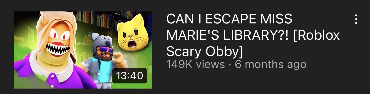 ESCAPE Miss Marie's Library! (SCARY OBBY) - Roblox