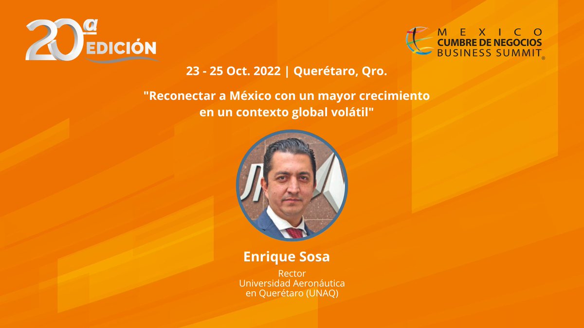 México Cumbre de Negocios es una plataforma anual de alto impacto que analiza los desafíos cruciales que determinan el futuro de México. Conoce más sobre nuestro interesante programa y oradores en: cumbredenegocios.com.mx y en los teléfonos 5547 441220 y 5552039316