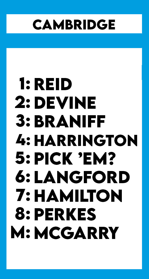 After being prodded (sorry), here are our picks for Cambridge wards and mayoral races. We're excited for Hamilton, Perkes, Braniff, and Reid. The others are more least-worst options. Ward 5 I got nothing.