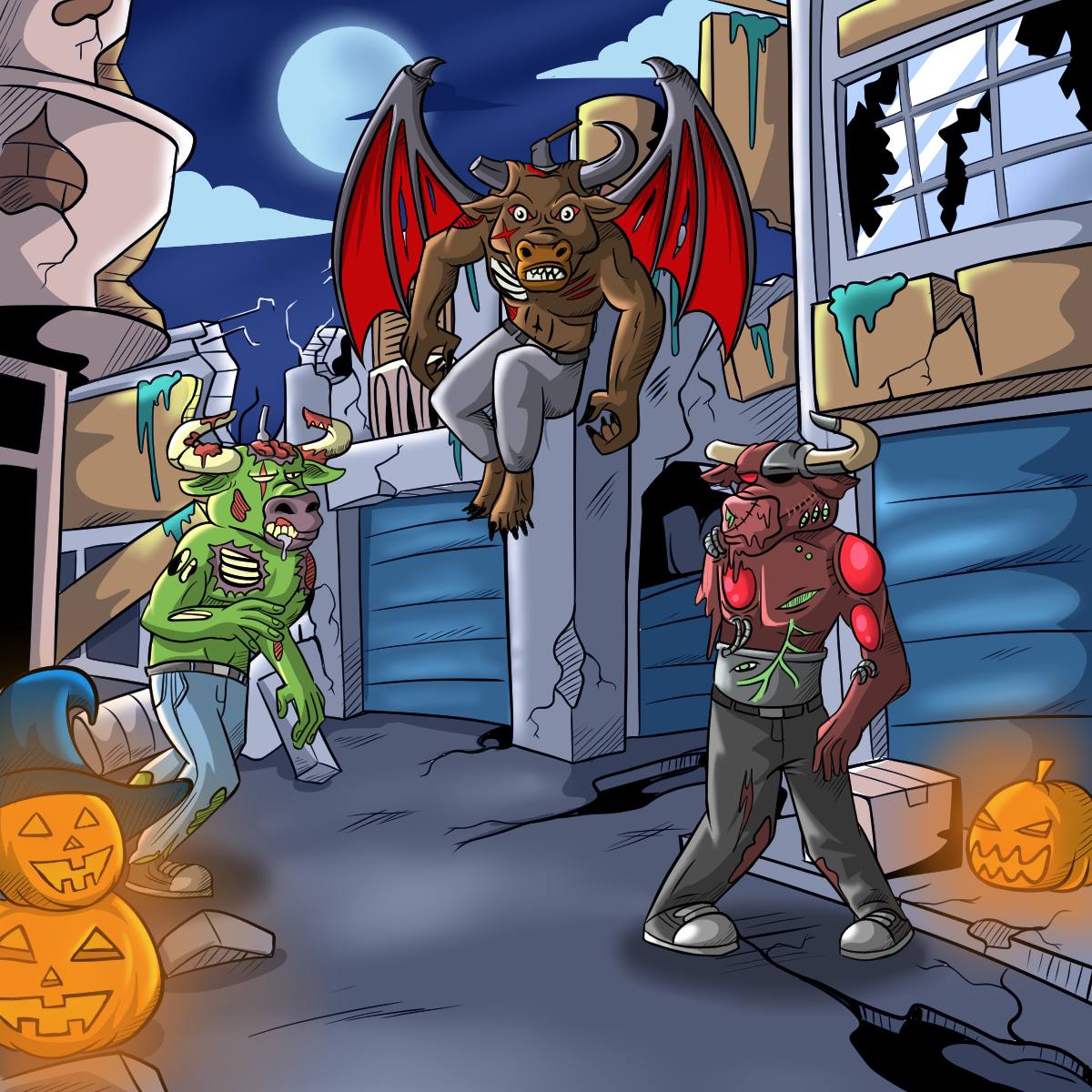 Halloween is about to get even more spookier, 
Zombie Bulls are minting on  the 30th of October!🐂🧟‍♂️

MINT INFO:
📅 30th October
🐂 1200 #NFTs 
🪙 20 $ADA

♥️,RT and tag 3 friends for a chance of winning:

50 $ADA.
2x ABC NFT 
2x ABA NFT

3X winners! 🏆

#CardanoNFTs #CNFT #ADA