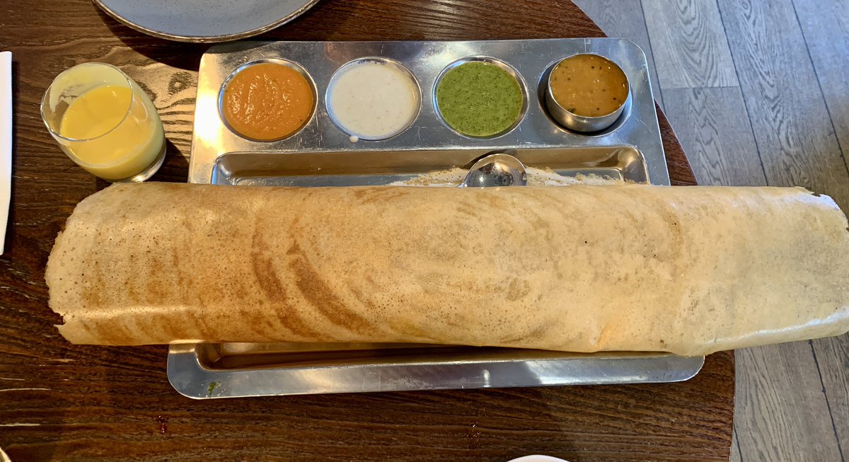 Does food get better than this?😋 (dosa- South Indian rice pancake)