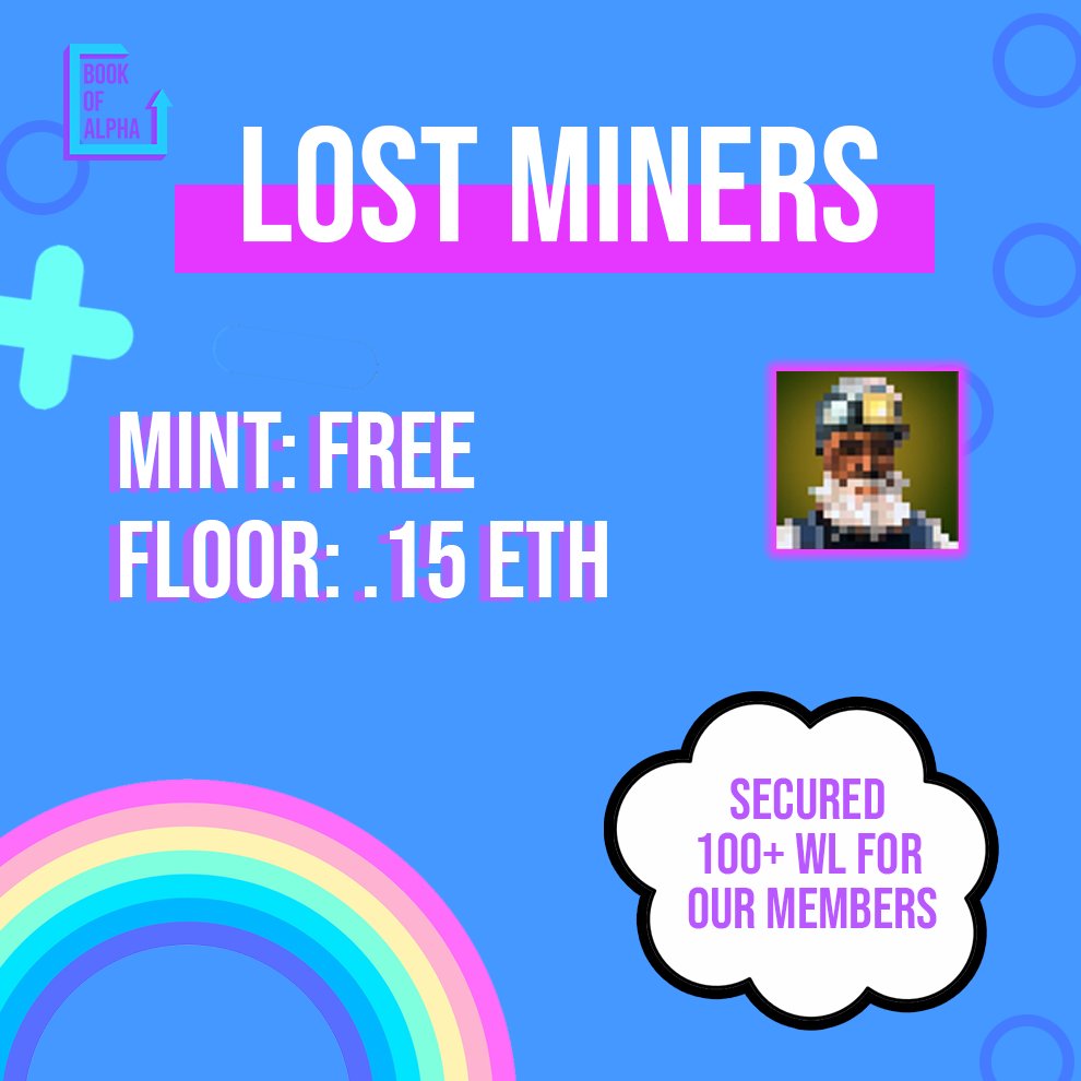 bookofalpha_'s tweet photo. We made sure our members were secured for Lost Miners! 🔒🔒

For a FREE spot in our group:
RT + Like https://t.co/CrTD1oiBVT