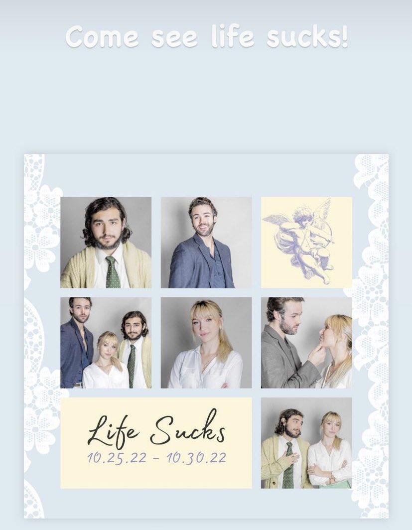 Cant wait to see this performance~ Life Sucks 🎭🎬🙌🏼❣️ Break a leg <a href="/Jackkelley85/">Jack Corbin Kelley</a>.