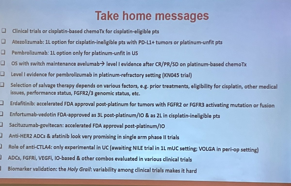 The amazing @PGrivasMDPhD 🇬🇷knocks it out of the park at the 3rd Athenian Oncology Congress‼️ #IO in advanced Urothelial cancer Chairs @marilykmd & @mtsiatas