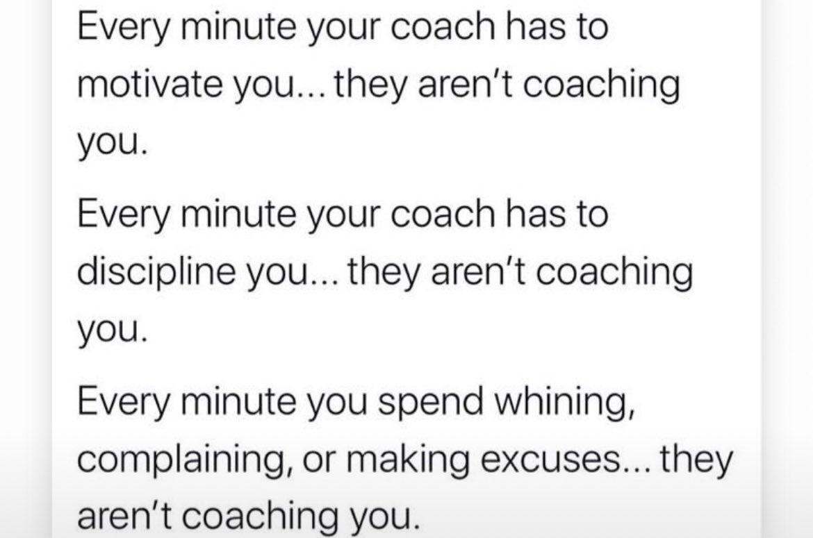 aefeit's tweet image. Athletes - motivation, discipline and hard work is on YOU, not your coaches!

Take care of these so your coaches can take care of YOU!