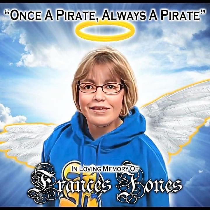 Get The W! RIP Frances Jones-
We play for YOU! More than just a game! 🟦🟨🏴‍☠️⚓️☠️ #PiratePride #AllAboutTheFamily #PirateNation #FJ #GetTheW