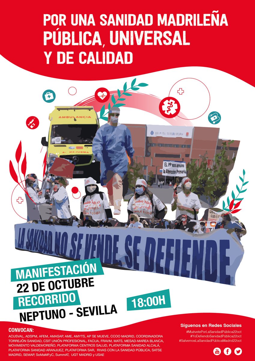 qqvillalobos's tweet photo. En un rato estamos de mani POR UNA SANIDAD MADRILEÑA PÚBLICA, UNIVERSAL Y DE CALIDAD
No faltes, nos lo jugamos todo con esto👇 https://t.co/BBLPOzaO1G