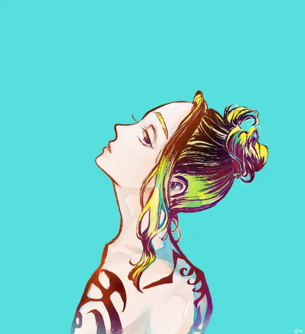 アナログ絵に色塗ってみた 