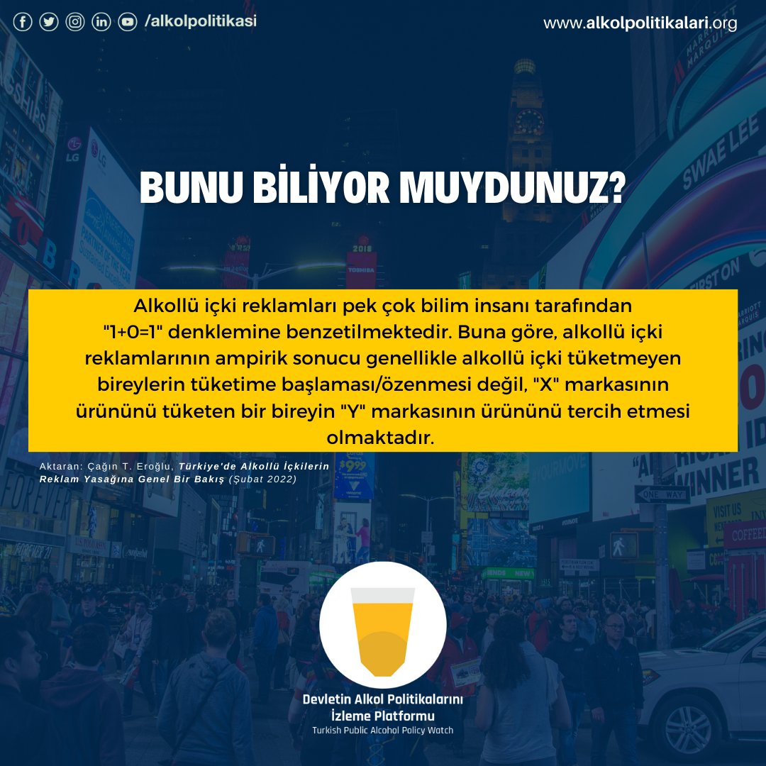 Türkiye'de alkollü içkilerin reklam ve promosyonunu yapmak 2013 senesinden beri kanun düzeyinde ve kategorik olarak yasak. Tüketime etkisi son derece muğlak olsa da, alkollü içki reklam yasağının ekonomik özgürlüklere olumsuz etki ettiği maalesef tartışılamayan bir gerçek.