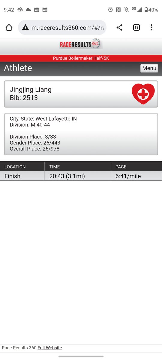 jingjinglAIng's tweet photo. Excited to get my first official personal best #5krun record from #Boilermaker5k race at #PurdueUniversity. Top 3 in my age group and 26th over a thousand participants. Not bad for a year's training. Go Boilermakers! https://t.co/WdfCdYRRYP