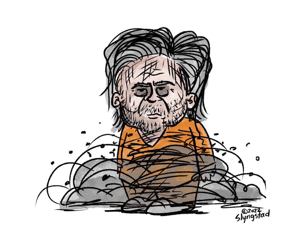 SlyngCartoons's tweet photo. Steve Bannon was sentenced to four months in prison for contempt of Congress. #SteveBannon #ContemptofCongress #LockHimUpNow #LockThemUp https://t.co/ZbF4nhwXPp