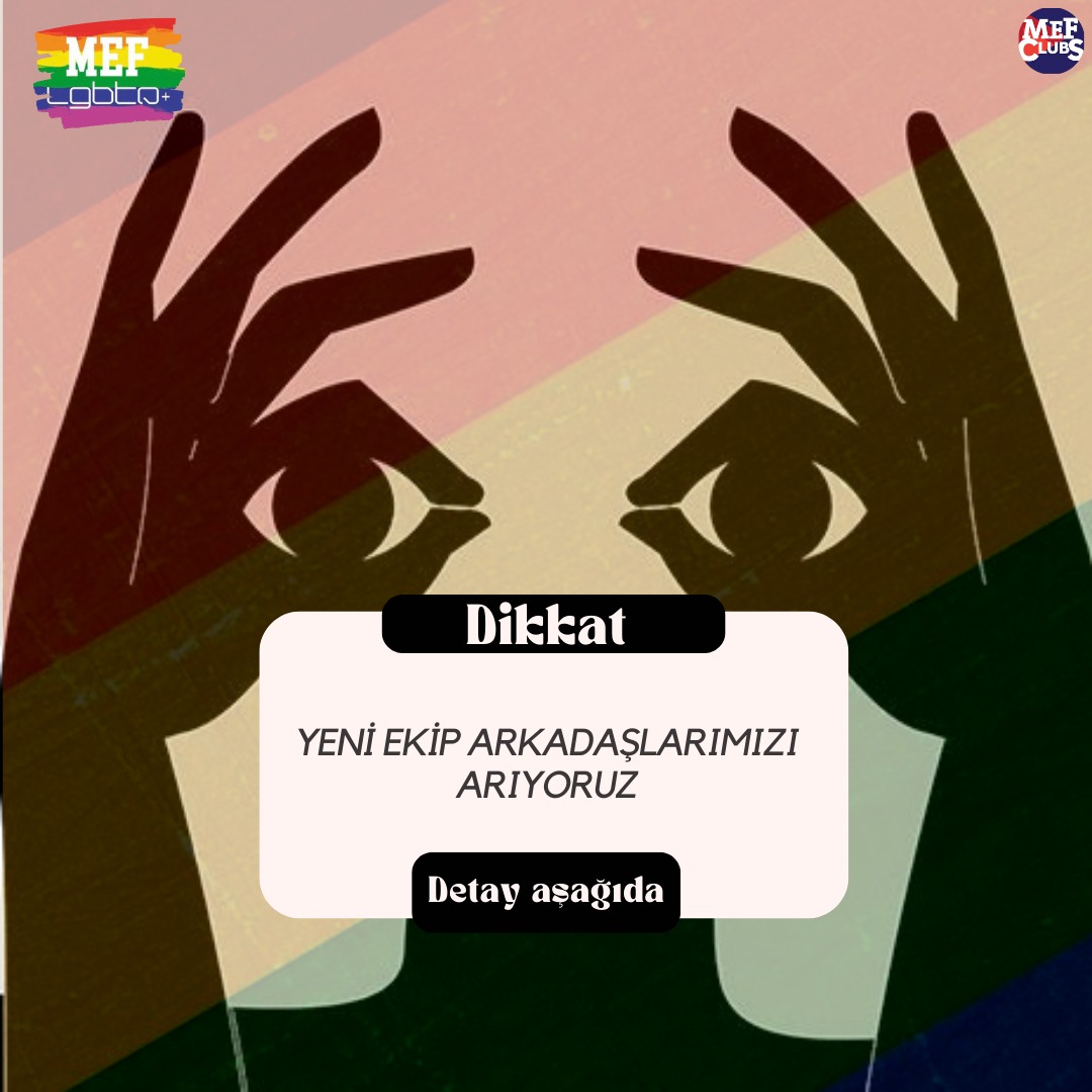 Yönetim kurulumuza yeni ekip arkadaşları arıyoruz! Siz de ekibimizde yer almak istiyorsanız başvuru formumuzu doldurabilirsiniz. MEF LGBTQ+ ve Cinsiyet Eşitliği Kulübü olarak, kapılarımızı herkese sonuna kadar açıyoruz. 
*Son başvuru tarihi: 28 Ekim Cuma*

forms.gle/75ep521DANEpNZ…