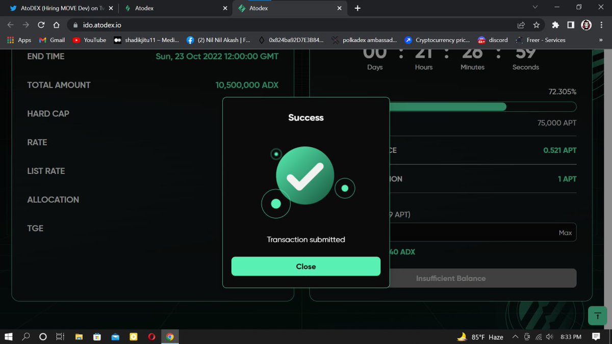 IamTokyo404's tweet photo. @AtodexOfficial $ADX #AtoDEX
Wallet: 0x6f01d44c360252d9f395cbbc24e5ec6ab92869053c9f6254a334cc920571aef https://t.co/AraJgDxkex
