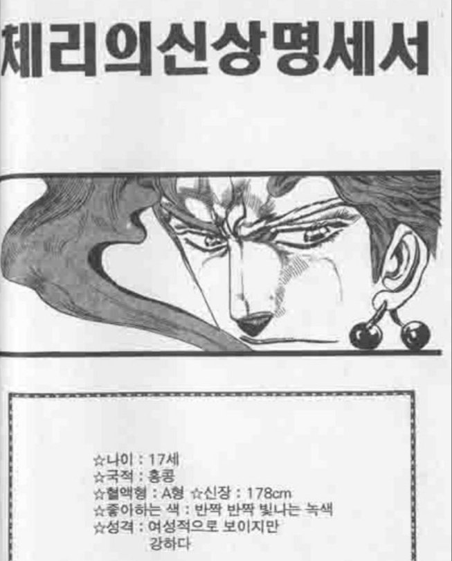 체리의 신상명세서