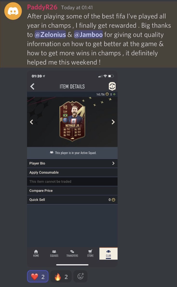 UnderdogFIFA's tweet photo. One of our members got Red Neymar after improving his FUT Champions performance 🔥

Check us out and this could be you!

https://t.co/4KriS170ZL https://t.co/tGR7Q3pk3E