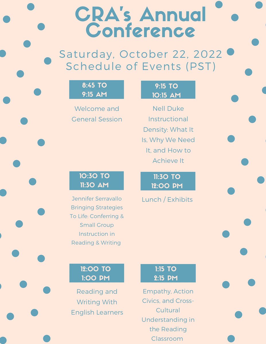 lsummers28's tweet photo. Are you ready for day 2 of the @CRAreading’s Annual Conference? Here’s our schedule for the day. You don’t want to miss a thing! #CRA22Connect https://t.co/zR09qGvQD7