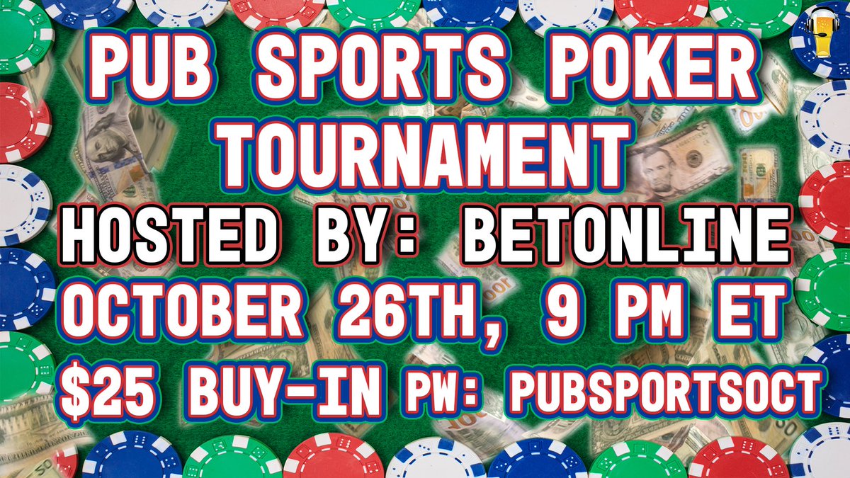 We will be having ANOTHER Pub Sports Poker Tournament this Wednesday. It will be a $25 buy in on BetOnline