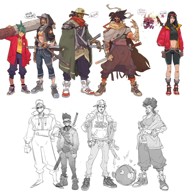 My crew! #characterdesign #team #samurai 