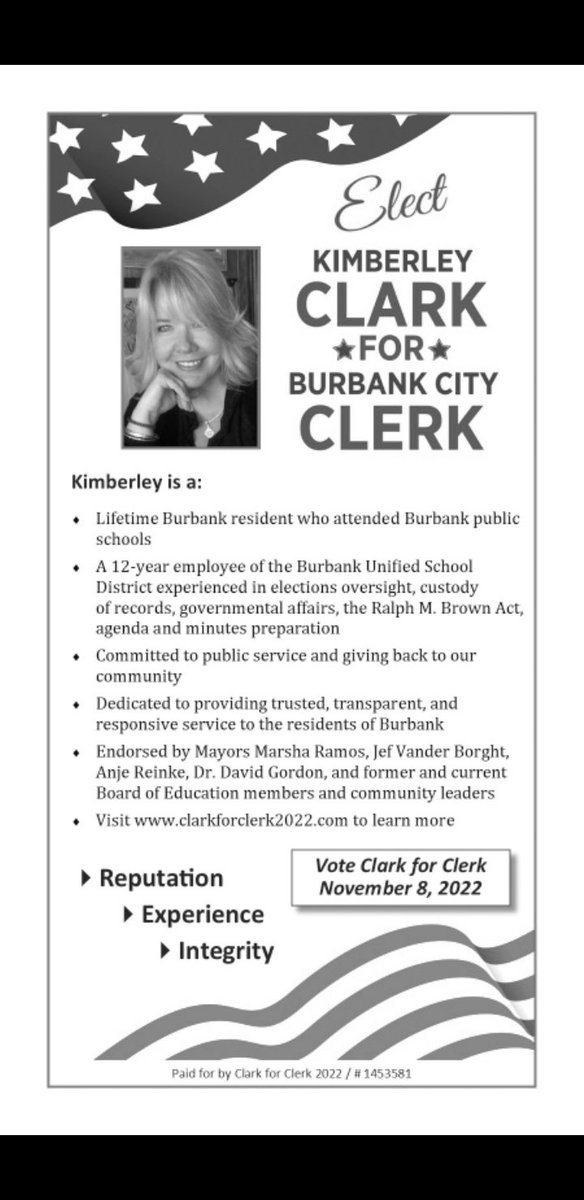 clarkforclerk's tweet photo. #clarkforclerk #Election2022 #burbank https://t.co/qKWak2XSa2