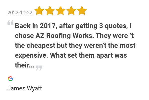 AZRoofingWorks's tweet photo. New 5.0-star Review: "Back in 2017, after getting 3 quotes, I chose AZ Roofing Works. They were ‘t the cheapest... https://t.co/C1xpSvVOgT