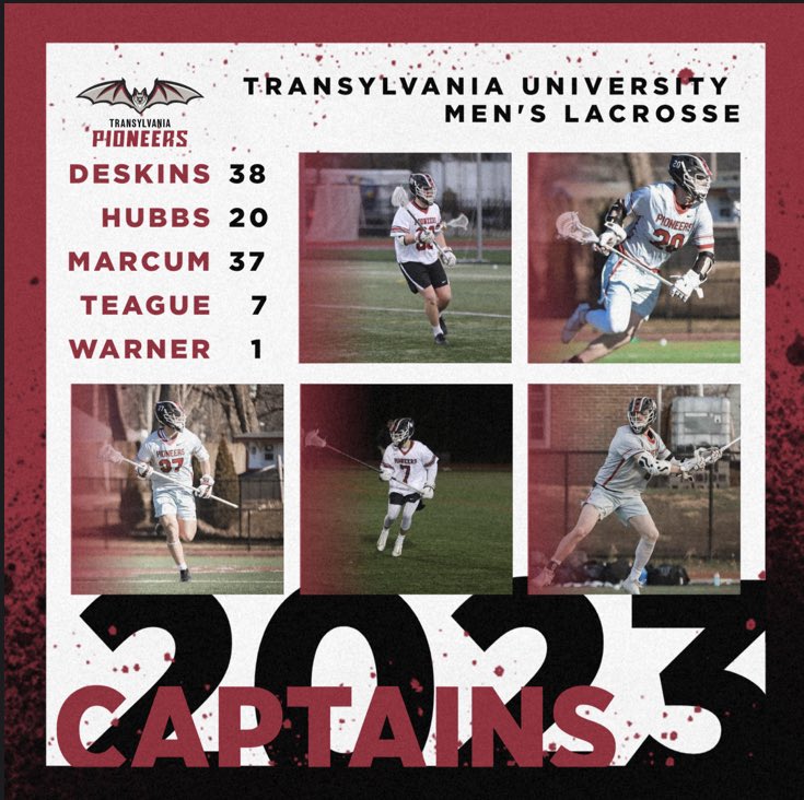 We are proud to announce our 2023 Captains:

- SR Evan Deskins
- SR Dalton Hubbs
- SO Benjamin Marcum
- SR AJ Teague
- SR Will Warner

#FAAFO