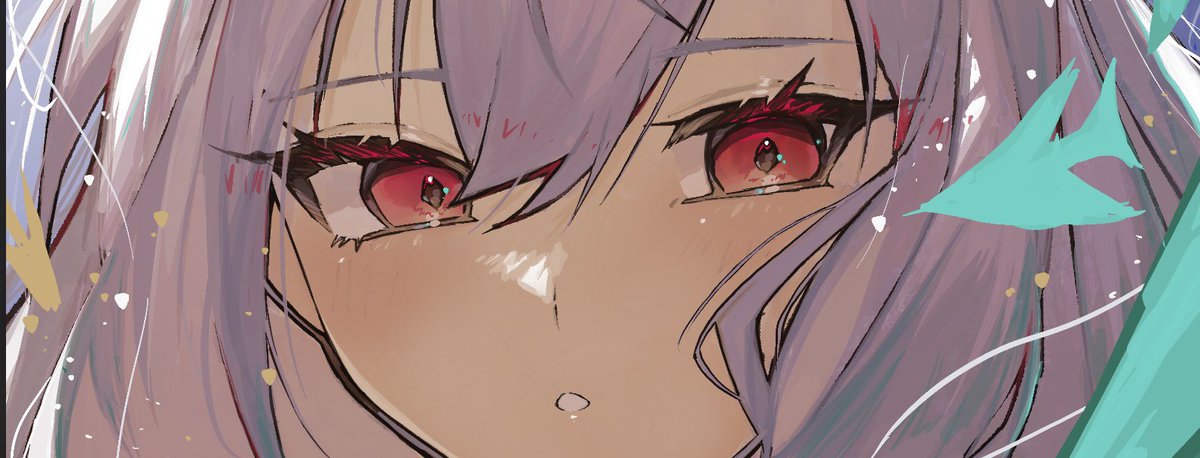 skadi (arknights) 1girl solo red eyes looking at viewer close-up parted lips long hair  illustration images