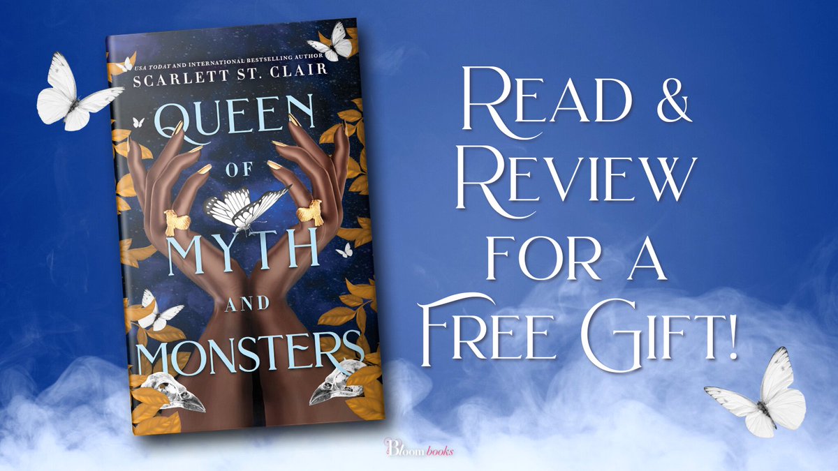Reminder to get your reviews of QUEEN OF MYTH AND MONSTERS in by November 1 for a FREE bookish gift! 🦋 Find steps, rules, and submit your review here: ow.ly/62kx50Lc773
