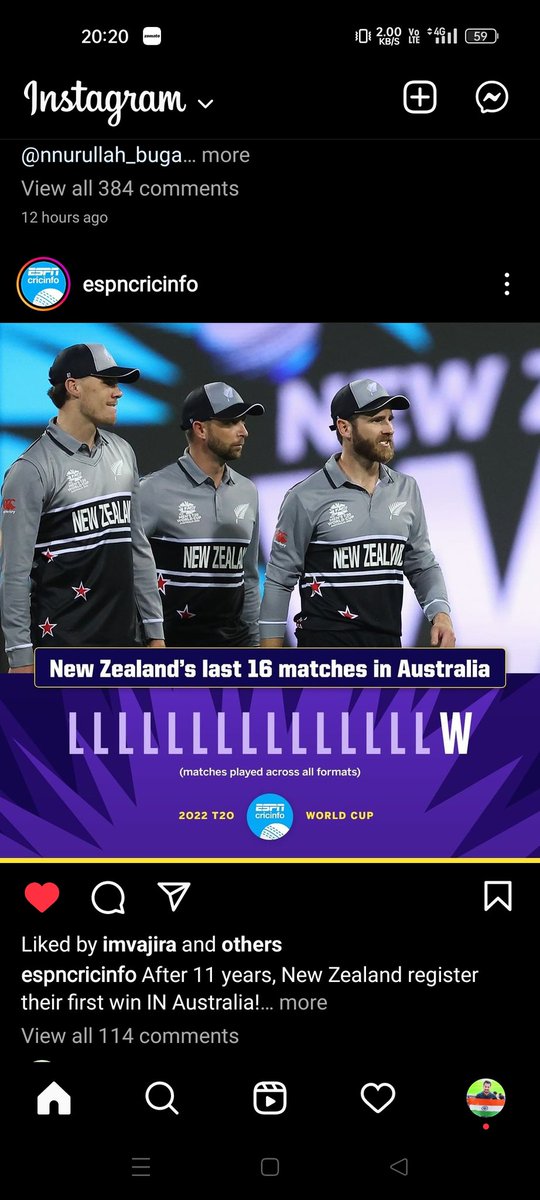 A major jinx is broken. Superb show by @BLACKCAPS. The group is interesting now with 🇦🇺 & 🇬🇧 competing for the semifinal spots @ICC @T20WorldCup PC : @ESPNcricinfo