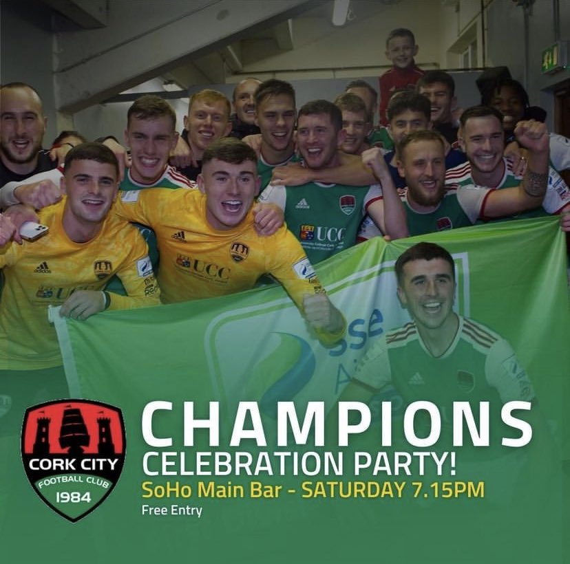 SoHo Bar Cork (@sohobarcork) on Twitter photo Tonight!! join us for a night of celebrations in the fantastic season <a href="/CorkCityFC/">Cork City FC</a> have put down! Colm OSullivan will present the cup to the team - free entry, all supporters welcome ๐๐ Tonight!! join us for a night of celebrations in the fantastic season <a href="/CorkCityFC/">Cork City FC</a> have put down! Colm OSullivan will present the cup to the team - free entry, all supporters welcome ๐๐