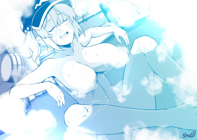 #100日チャレンジ #河城にとり
69日目のにとりさんです。いい湯だなぁ～ 