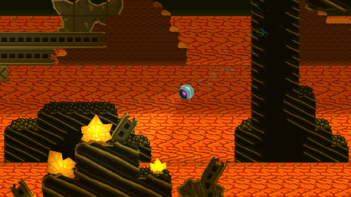 WallyDogGames's tweet photo. There's heavy volcanic activity deep under the ocean. But still plenty of glowing crystals and mysterious wreckage! Try Project O.R.B. at https://t.co/wERRHeMcqF 

#outnow #indiedev #gamedev #pixelart #screenshotsaturday https://t.co/akCdWy1GZd