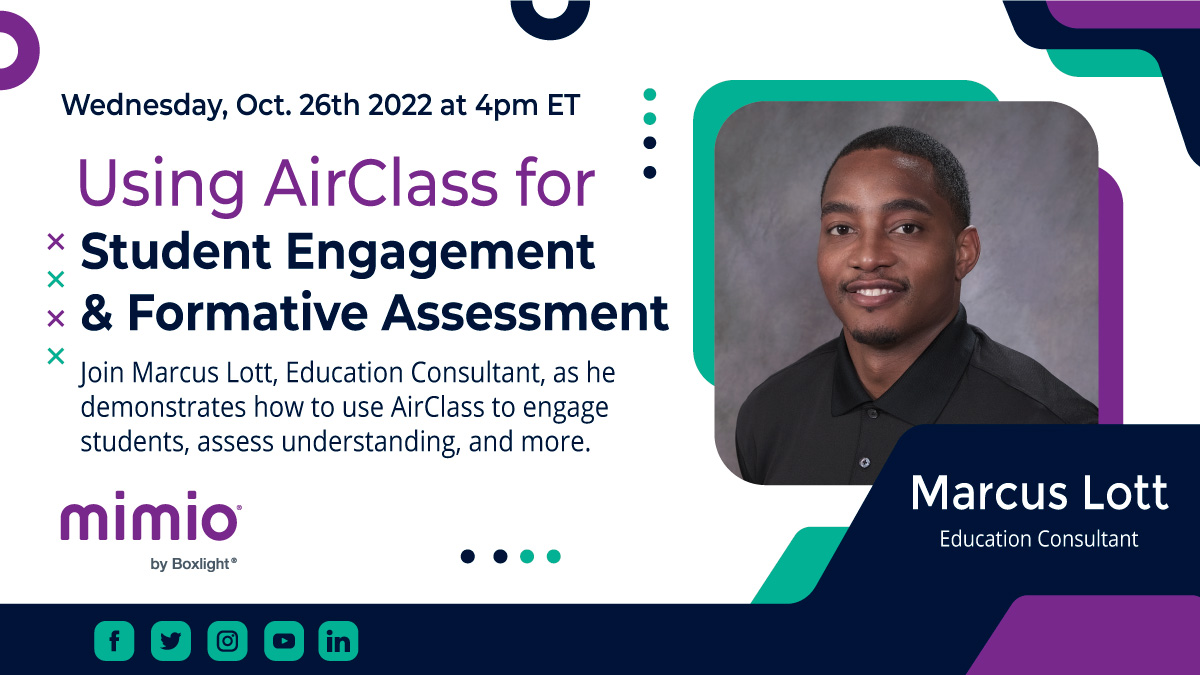 boxlightinc's tweet photo. Learn how to boost #studentengagement and class participation with #AirClass. Register for this 20-minute webinar and apply new ideas right away! Click here - https://t.co/9bme9vZjCH
#Boxlightwebinars #teachers #teacherPD #edtech #Boxlight @eosedu https://t.co/M4ZtbHy43m