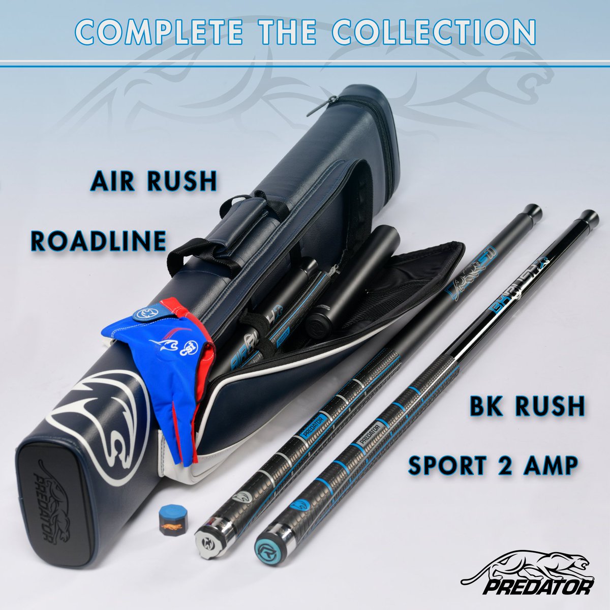 PredatorCues's tweet photo. Stay calm, cool, and collected with blue Predator products.
Complete the Collection:
USA: https://t.co/haCAw1jhUM
INT: https://t.co/L8OlN8hvoR
#BKRush #CueCollection #CueSports #BluePoolCue #PredatorRoadline #PredatorCues https://t.co/KxxH41HLZa
