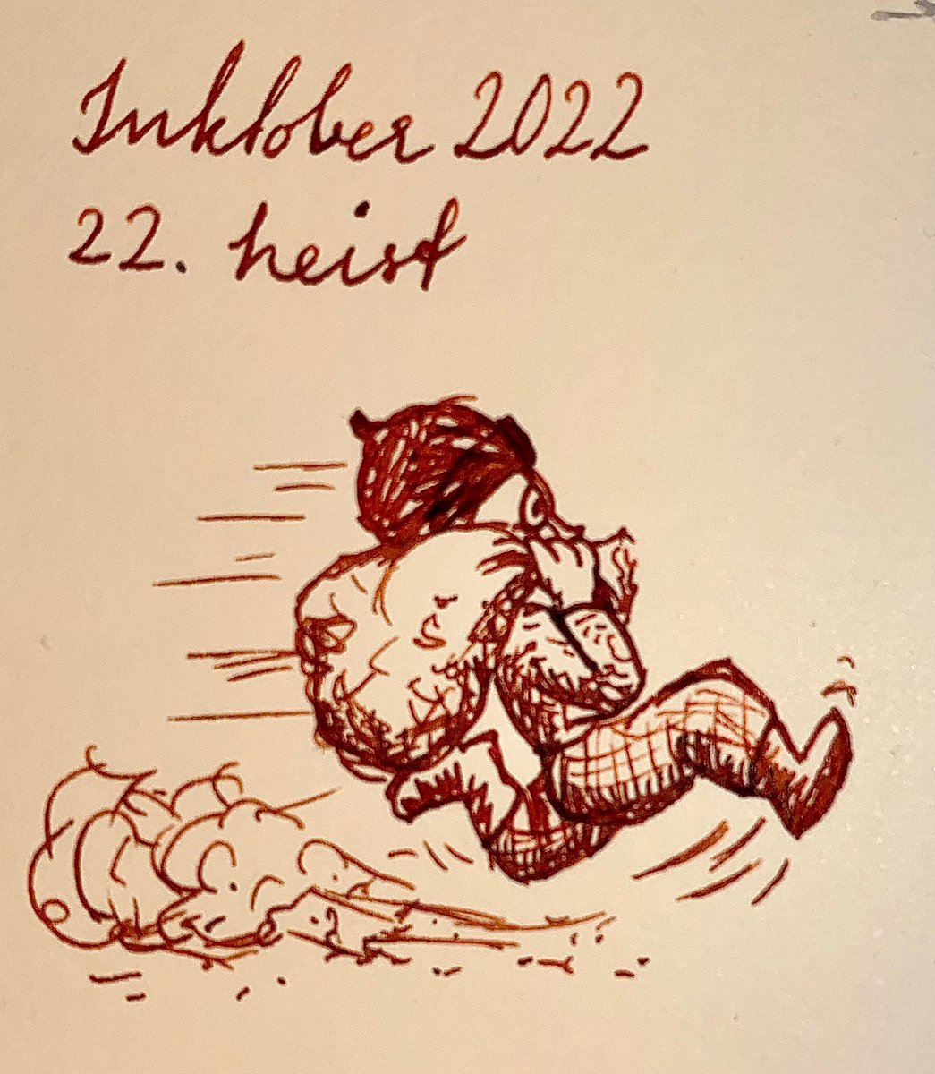 ElenariaNiAesin's tweet photo. #inktober2022 #inktober #inktoberday22 Silly doodle with #Taccia #Benitsuchi #FountainPenInk in a #PilotCustom74
  The ink that just keeps being gorgeous. I can't go without it in one of my pens. And it flows THIS well in an F (or EF? can't remember right now) nib. Yum. https://t.co/xHRDkuVltW