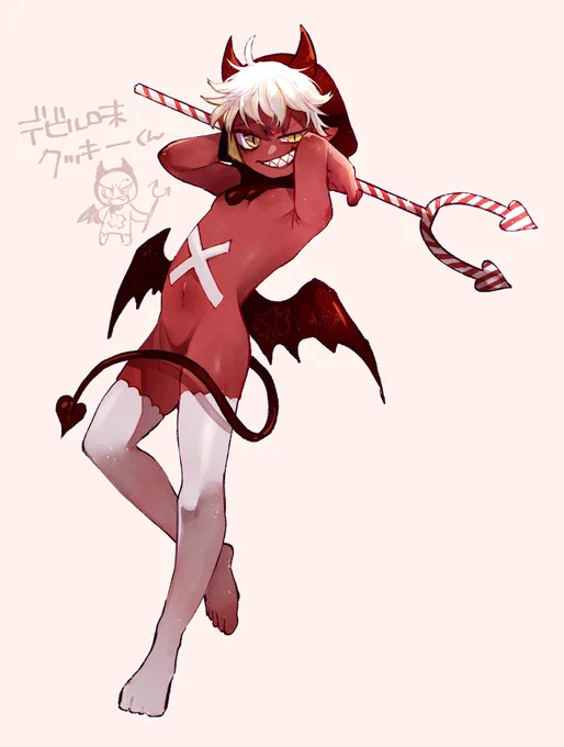 かなり前に描いた擬人化デビル味ののキャラデザが気に入っております 