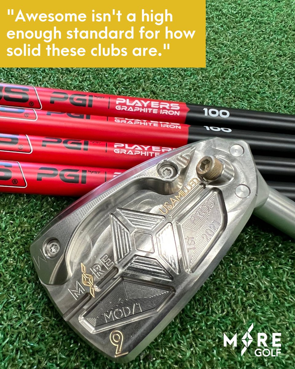 moregolfusa's tweet photo. Awesome is good. MOD™/1 IRONS are better. ⁣
⁣
📸 Thanks to #ImpactPrecisionGolf for sharing this build and the client's feedback. #expectmore https://t.co/FyfwHSVb95