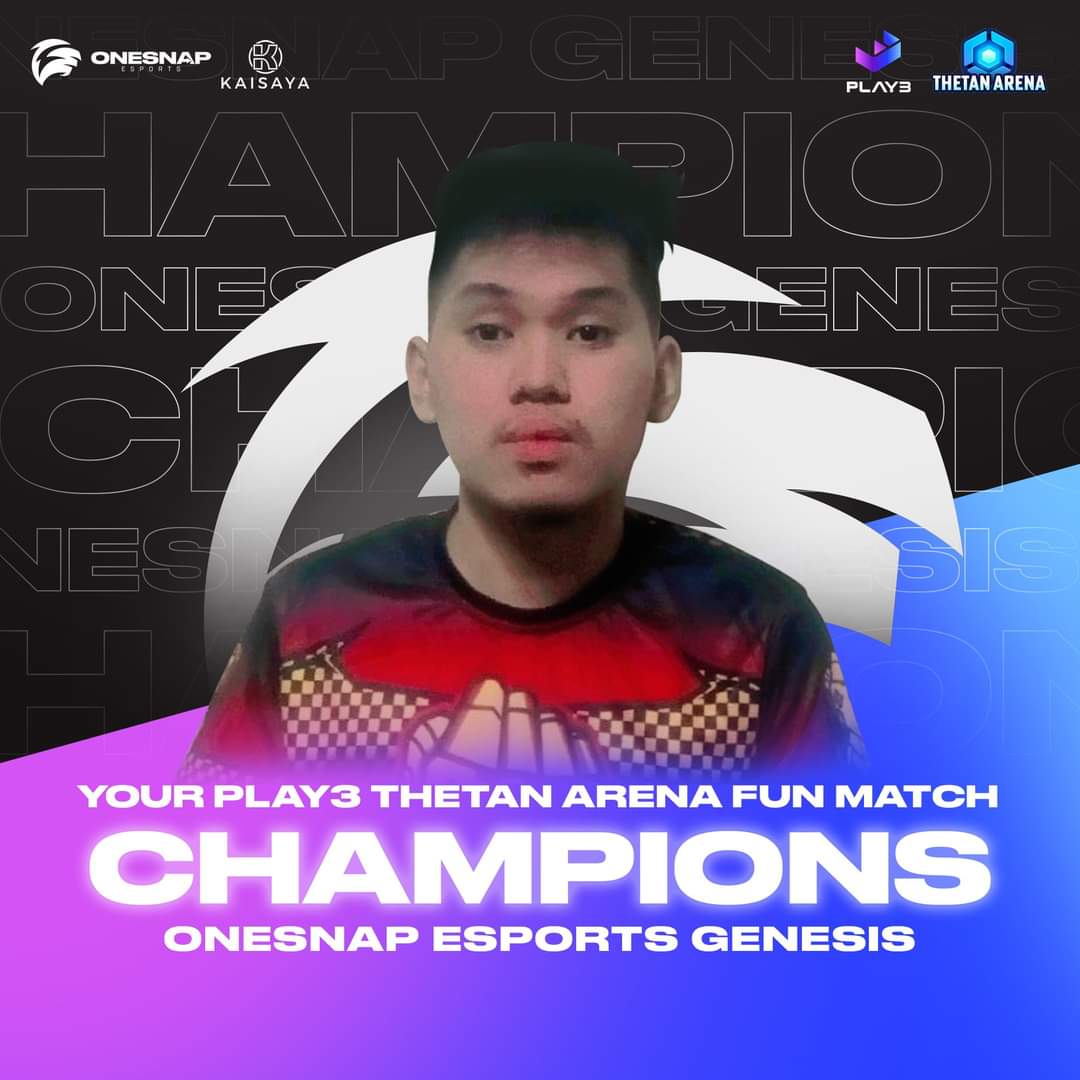 OneSnapEsports's tweet photo. Hard work paid off for our Genesis @ThetanArena team as they won another BO7 Championship series tonight at the @play3gg Thetan Arena Fun Match. Congratulations boys! https://t.co/T4FNJBqZdF