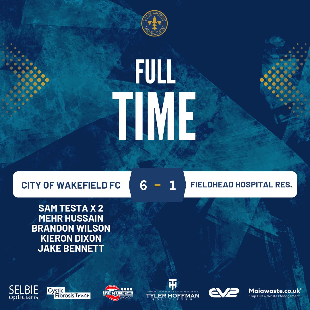 Big day! 🙌

Our first team run away 6-1 winners in today's game against Fieldhead Hospital Reserves.

👀 Nice to see the gaffer getting on the scoresheet!

🤝 All the best to Fieldhead Hospital Reserves for the rest of the season.

#UpTheCows