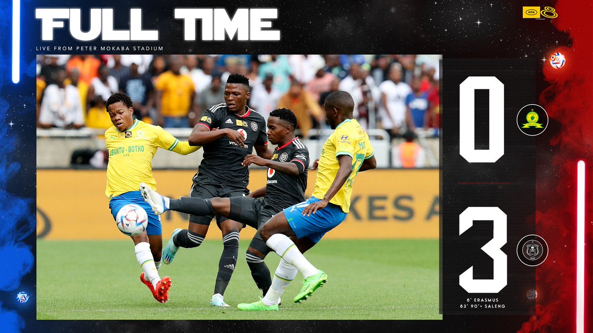 Orlando Pirates (@orlandopirates) on Twitter photo โ ๏ธ FT || <a href="/Masandawana/">Mamelodi Sundowns FC</a> 0 - 3 <a href="/orlandopirates/">Orlando Pirates</a>
๐ฅ
8' <a href="/Erasmus_95/">Kermit Romeo Erasmus</a>
๐ฅ
83', 90'+ Saleng
โซ๏ธโช๏ธ๐ดโญ๏ธ
#Matchday #MTN8
#OrlandoPirates
#OnceAlways โ ๏ธ FT || <a href="/Masandawana/">Mamelodi Sundowns FC</a> 0 - 3 <a href="/orlandopirates/">Orlando Pirates</a>
๐ฅ
8' <a href="/Erasmus_95/">Kermit Romeo Erasmus</a>
๐ฅ
83', 90'+ Saleng
โซ๏ธโช๏ธ๐ดโญ๏ธ
#Matchday #MTN8
#OrlandoPirates
#OnceAlways