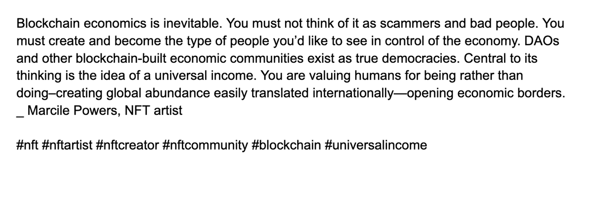 mcmarciemar's tweet photo. By buying crypto, you are investing in the future you want. #nft #nftartist #nftcreator #nftcommunity #blockchain #universalincome #cryptomarket #cryptoartist #blockchainproject #cryptoartist #internationalartist #fineartist #facebookartist https://t.co/AygCUBAGCJ