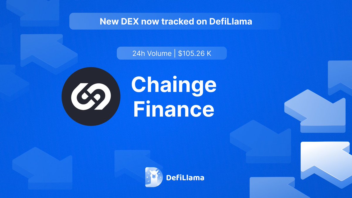 Now tracking @FinanceChainge on Volume Dashboard defillama.com/dex/chainge-fi…