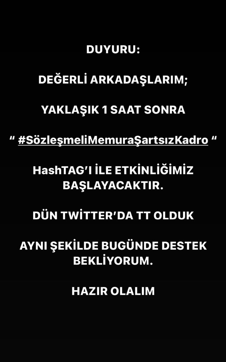 #SözleşmeliMemuraŞartsızKadro