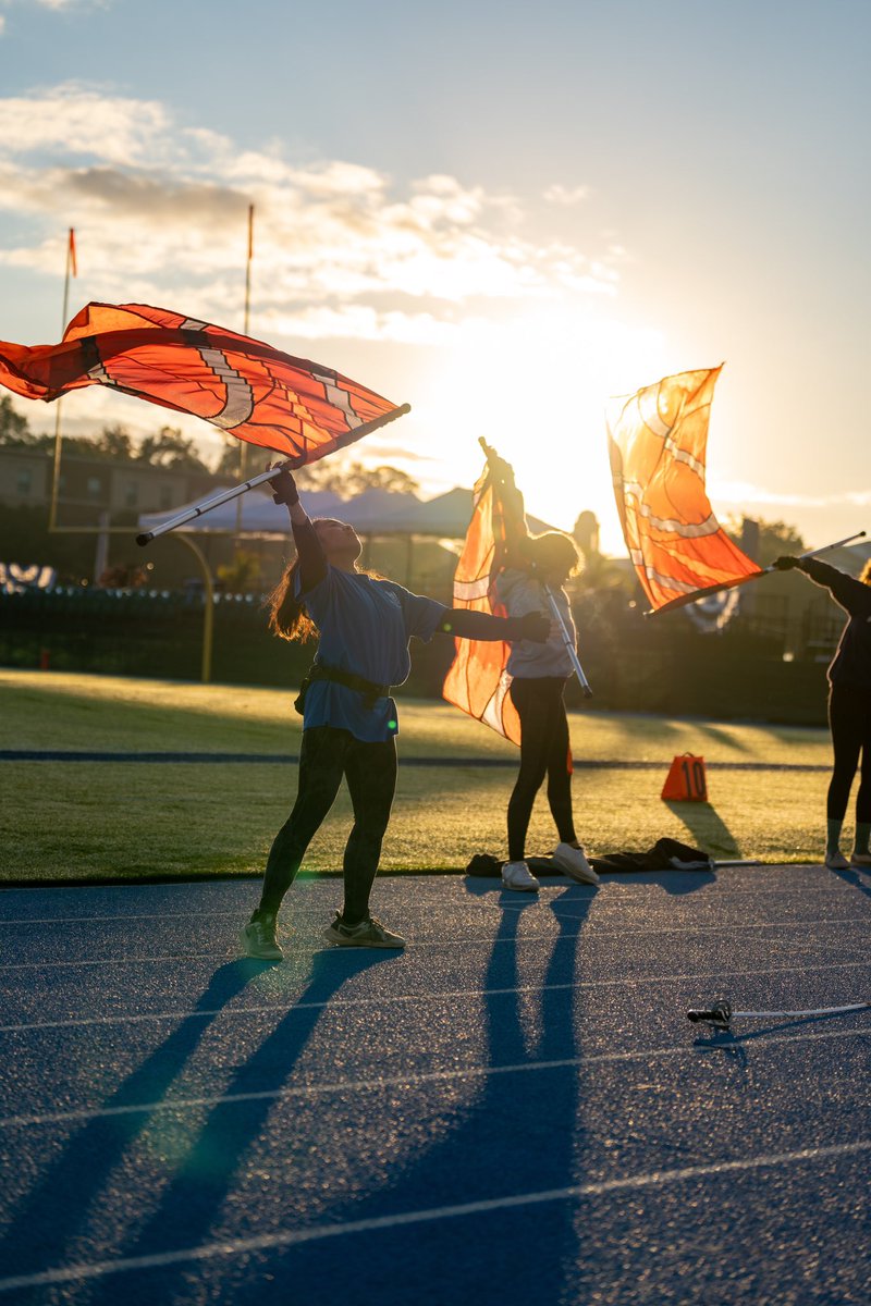 CNUcaptains's tweet photo. The @cnumarchingband flag corps putting in early morning work before today’s game. https://t.co/s4CjFdHBcA