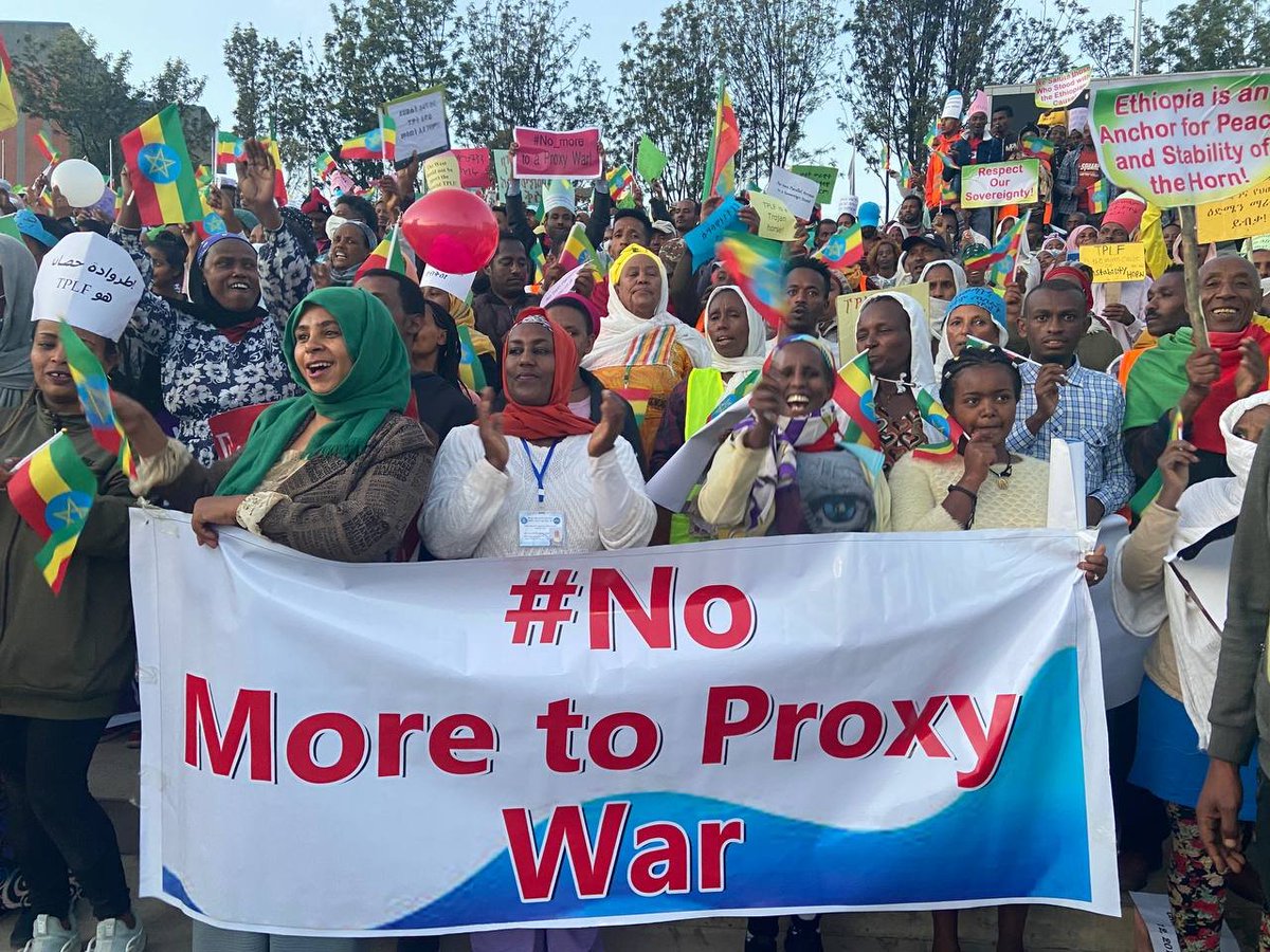 DerejeZeBE's tweet photo. If the USA &amp; the EU are with the people of Ethiopia, I say they should heed them now &amp; shout loud hear! hear!.

🇪🇹ns can't be in constant war &amp; poverty, as collateral damges of geo-political battles of the powers. 

Ppl through 🇪🇹 call for #DisarmTPF &amp; say #NoMore to a proxy war. https://t.co/MebWOAN3F8