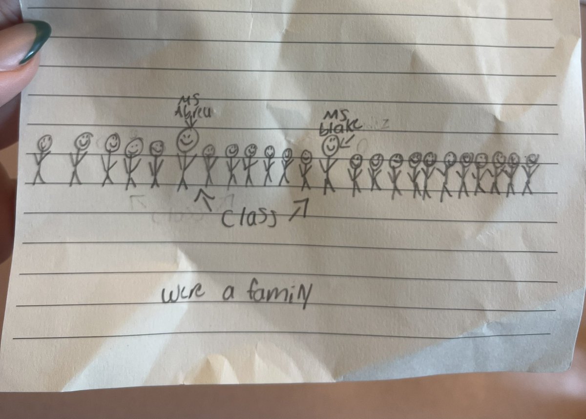 School3MissB's tweet photo. This was in a birthday card for my co-teacher from a student 🥹 https://t.co/fxcmiFCkLM