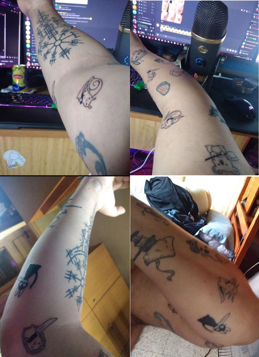 I decided to add a bunch of cute animals with knives tattoos to my sleeve