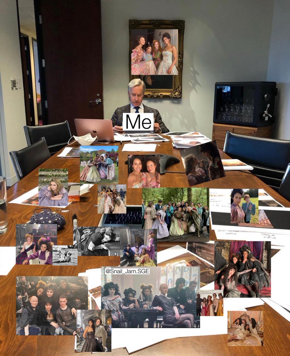 Me looking at all of the school for good and evil behind the scenes pictures