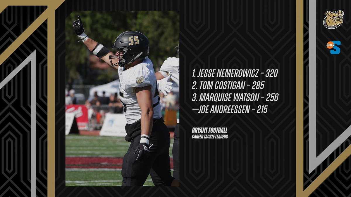 Joe Andreessen is having a SEASON. He's up to 215 career tackles, just nine away from cracking the all-time top 10 at Bryant.